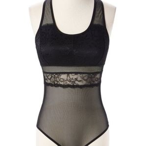 Black sheer lace racerback Bodysuit!